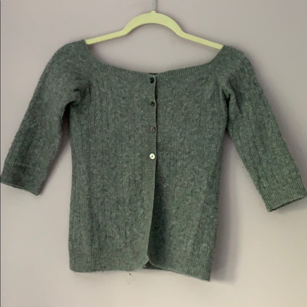 Grey Roberto Collina cashmere cardigan 3Q sleeve
